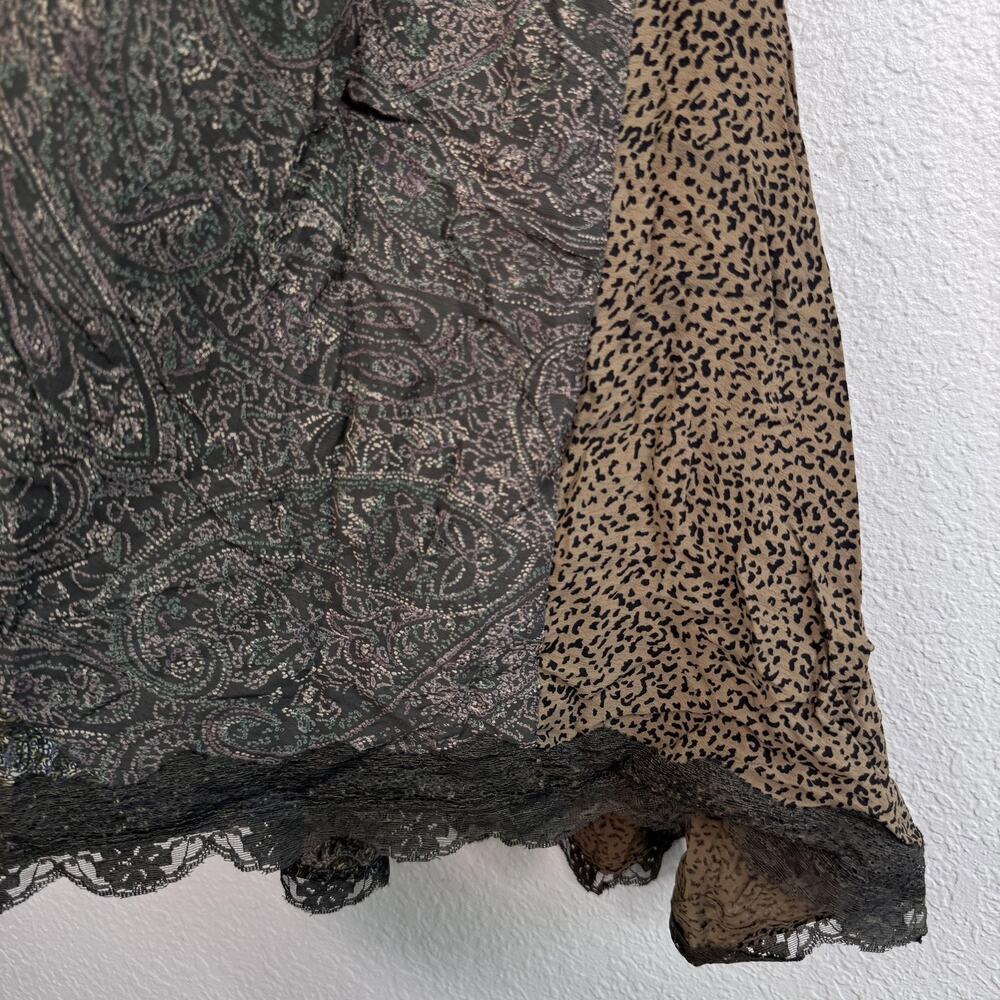 Angie Y2K Dress Womens Medium Paisley Animal Print Slip Midi Boho Chiffon Party - Picture 6 of 11
